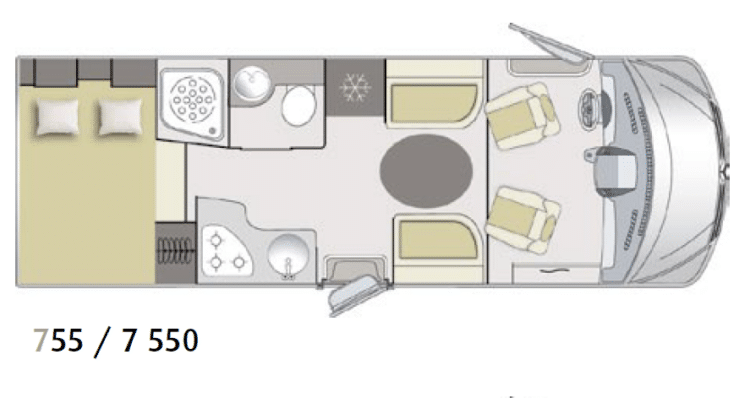 Mercedes Le Voyageur motorhome layout diagram