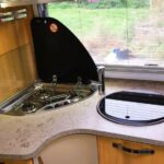 Kitchen and stove of levoyageur 755sx mercedes 3-0l automatic motorhome