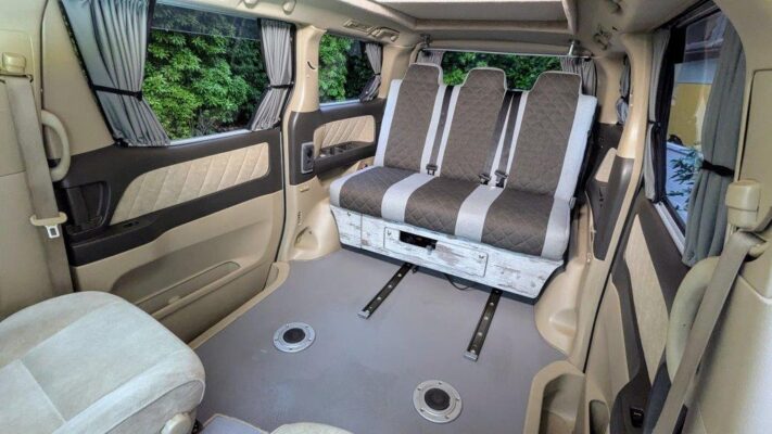 Toyota Alphard Hybrid Eco Explorer ZME white living area with no table