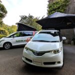 Toyota Hybrid Eco Escape & City Escape on driveway with rooftent open