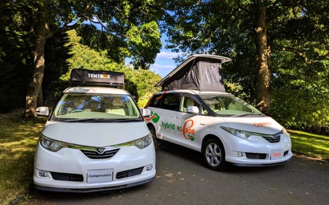 Toyota Hybrid Eco Escape & City Escape on driveway roof up