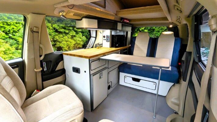 Toyota Hybrid Eco Pioneer white nxo interior with dining table